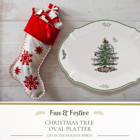 Spode platter close-up shows two-tone red border detail