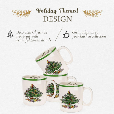Spode Christmas Tree cereal bowls pair with warm beverages during celebrations.