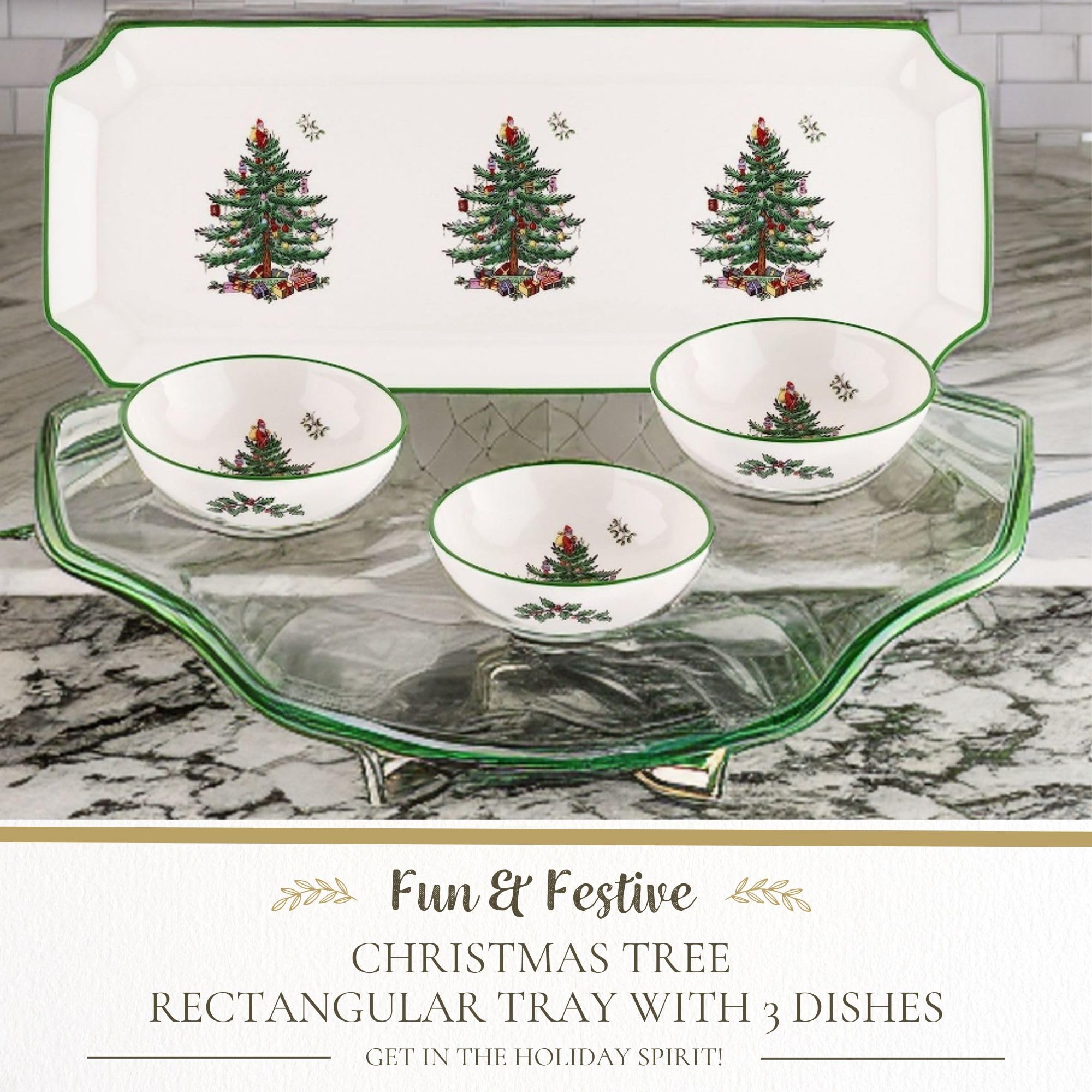 Spode Christmas Tree dipping bowls for dips and sauces at gatherings.