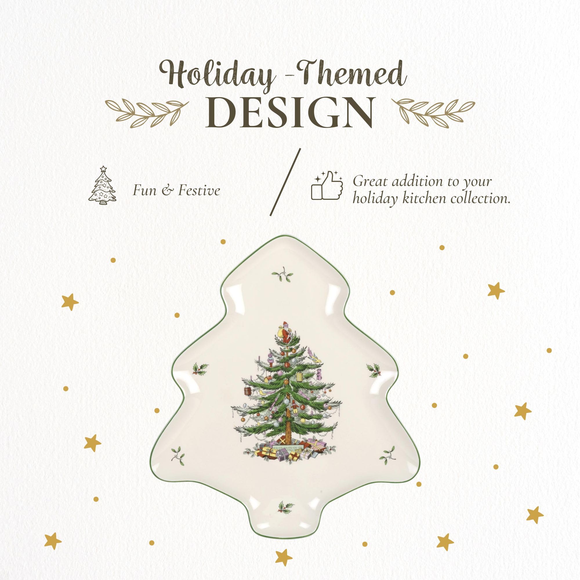 Spode Christmas Tree fine porcelain platter offering durability and elegant holiday style.