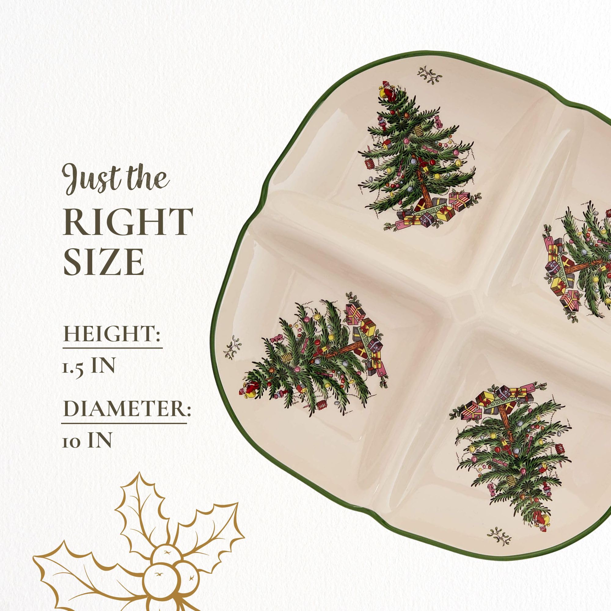 Spode Christmas Tree tableware harmonizes timeless pattern with practical reheating in ovens.