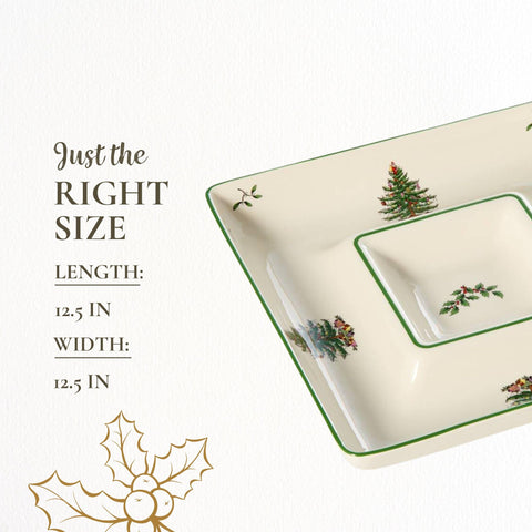 Spode Christmas Tree classic porcelain elevates table decor.