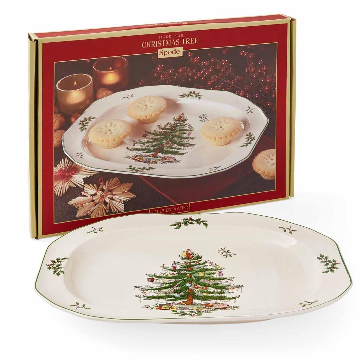 Spode Christmas Tree dinnerware piece enhances festive presentation