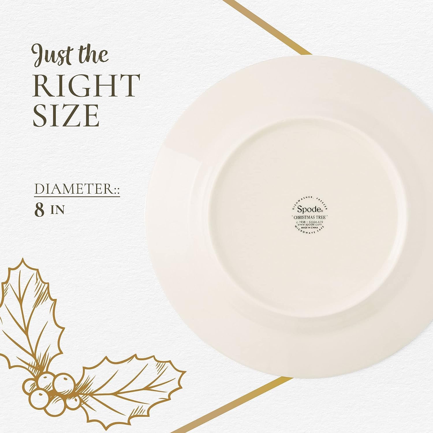 Spode Christmas Tree plates packaged as a thoughtful housewarming gift.