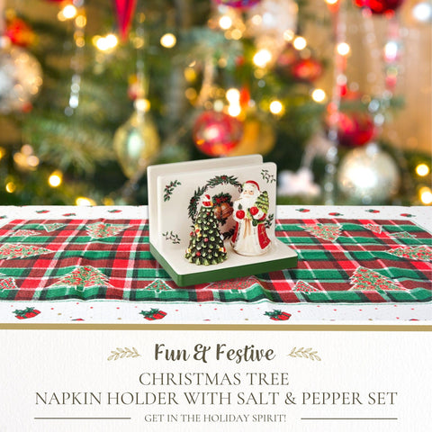 Spode Christmas Tree salt shaker Santa adds seasonal charm at mealtime.