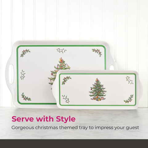 Spode tray highlighting dishwasher-safe feature for quick cleanup.