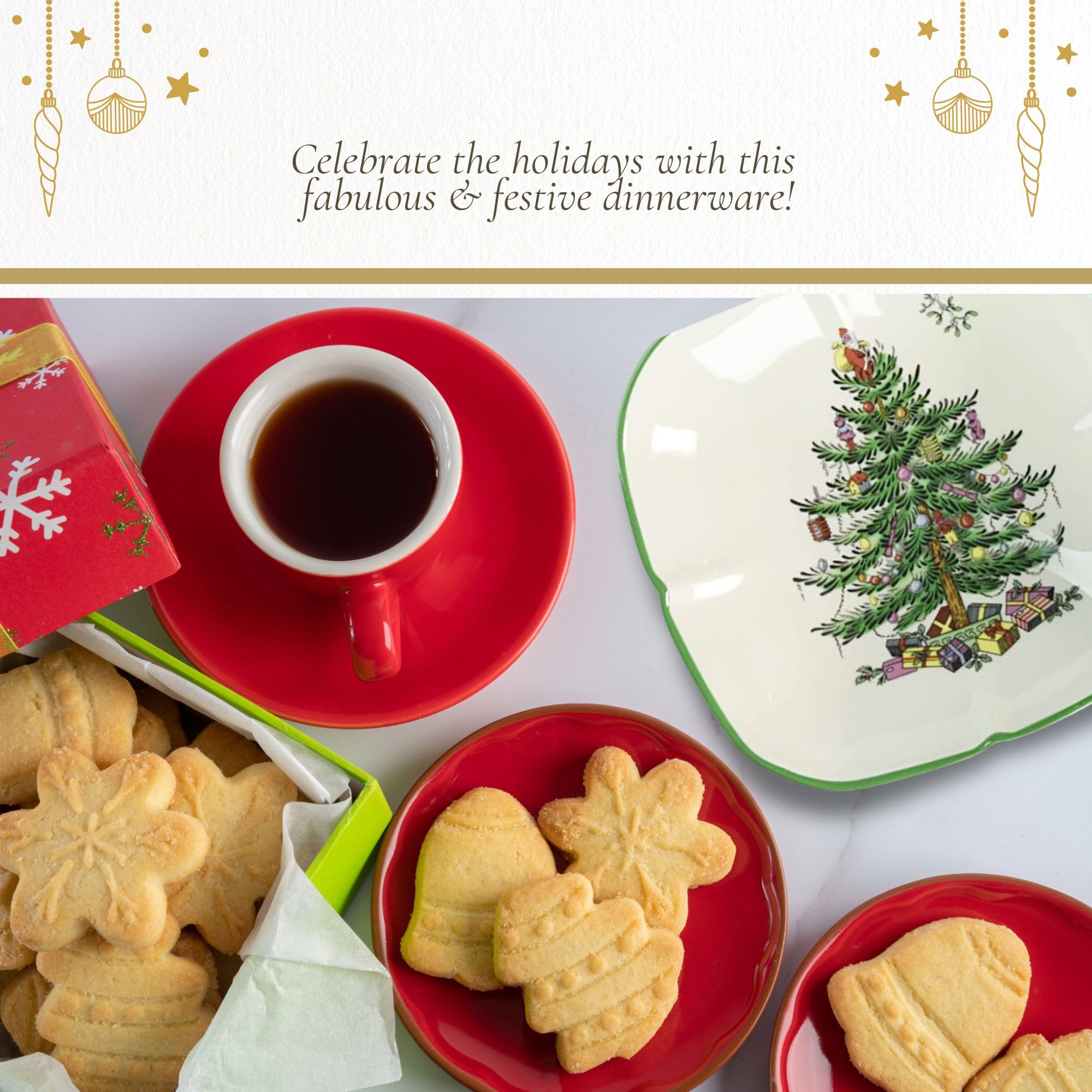 Spode Christmas Tree Sculpted Square Dish dishwasher-safe for easy cleanup