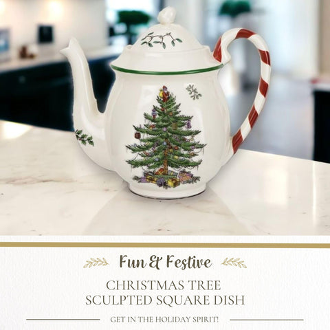 Spode Christmas Tree 32oz teapot, generous capacity for sharing hot drinks.