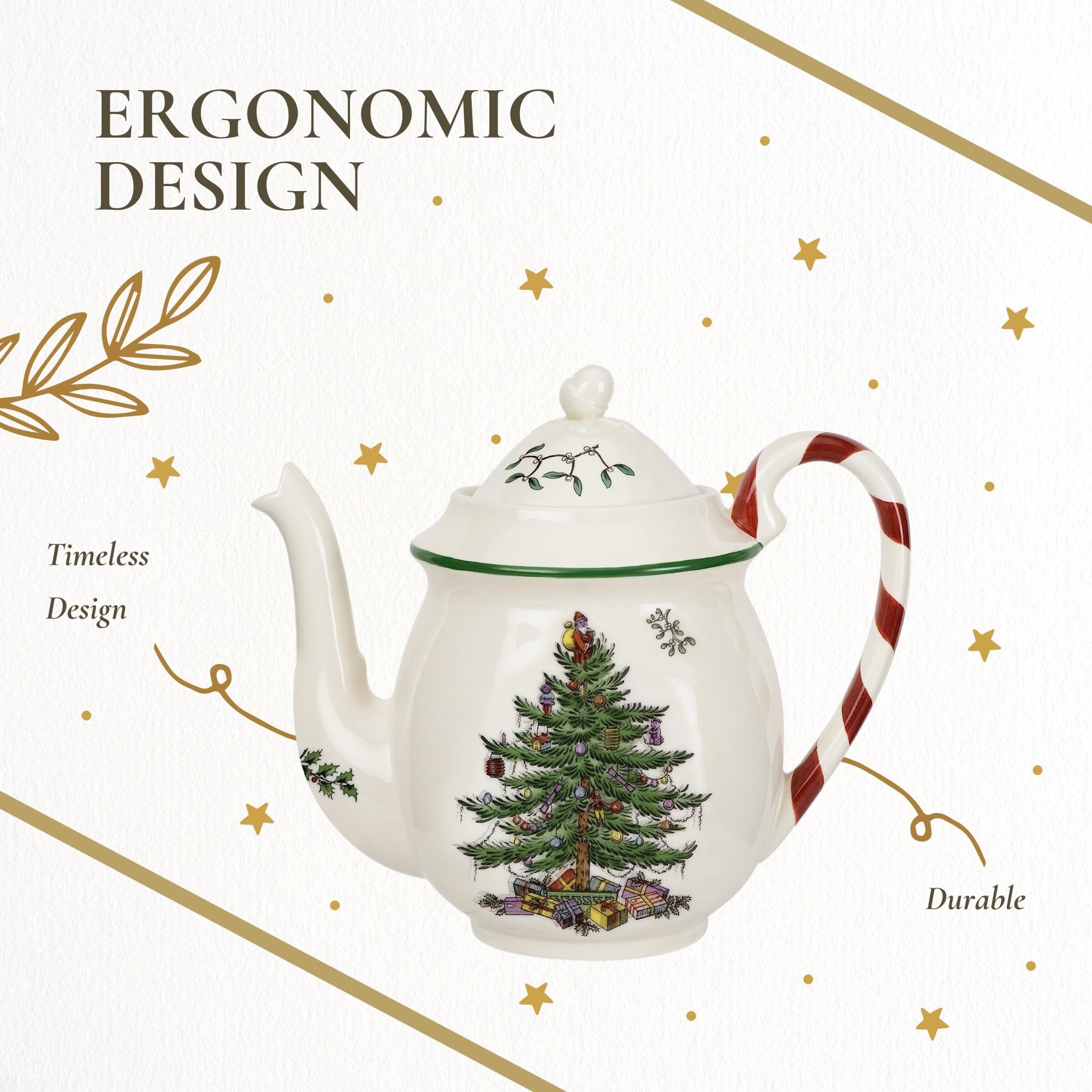 Spode gift idea for tea lovers, elegant holiday centerpiece and practical brewware.