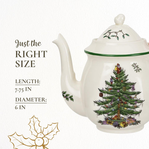 Spode holiday entertaining teapot, enhances seasonal entertaining and tea rituals.