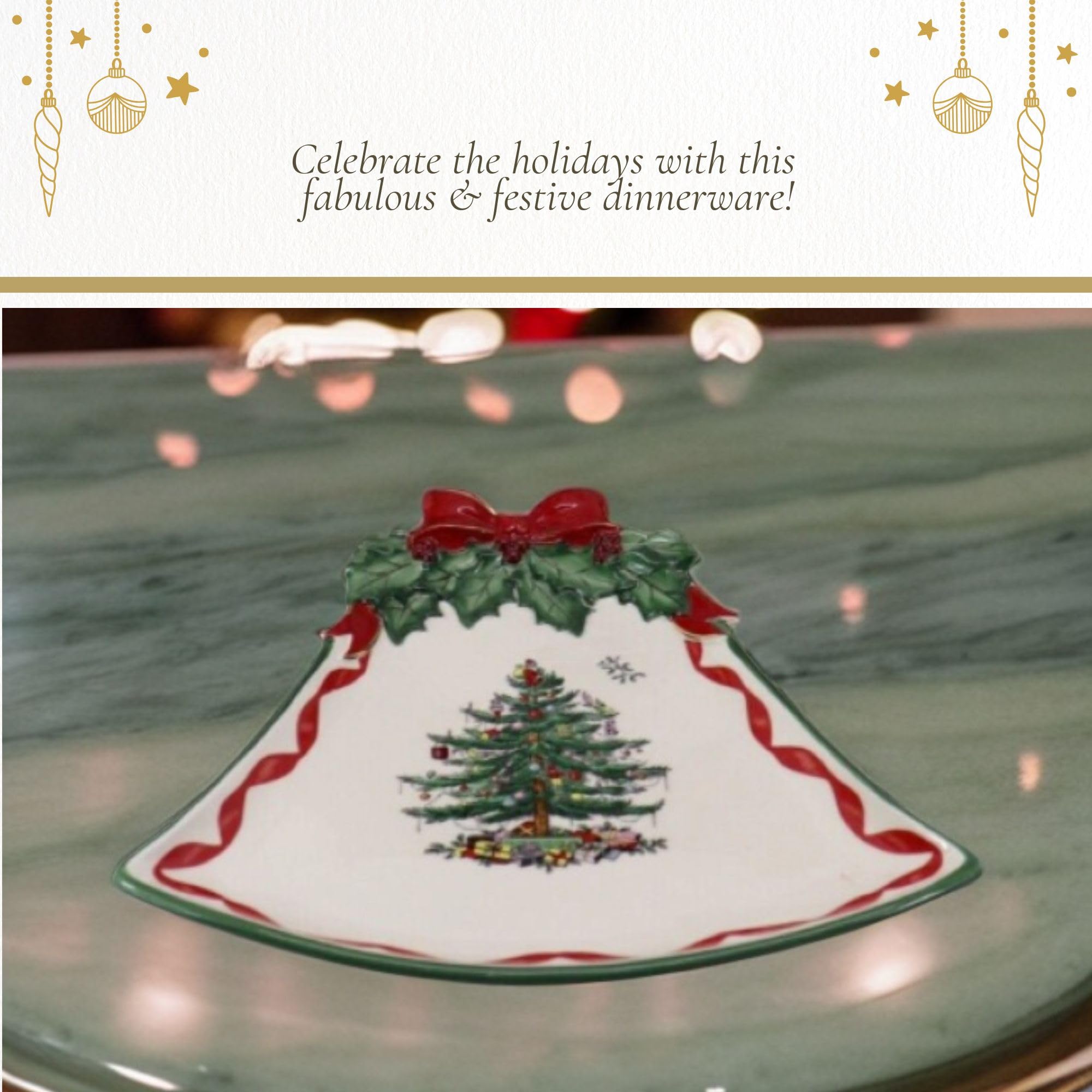 Spode holiday serving plate suited for desserts and appetizers.