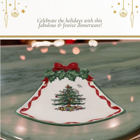Spode holiday serving plate suited for desserts and appetizers.