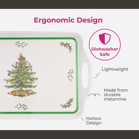 Spode melamine tray durable yet lightweight for repeated seasonal use