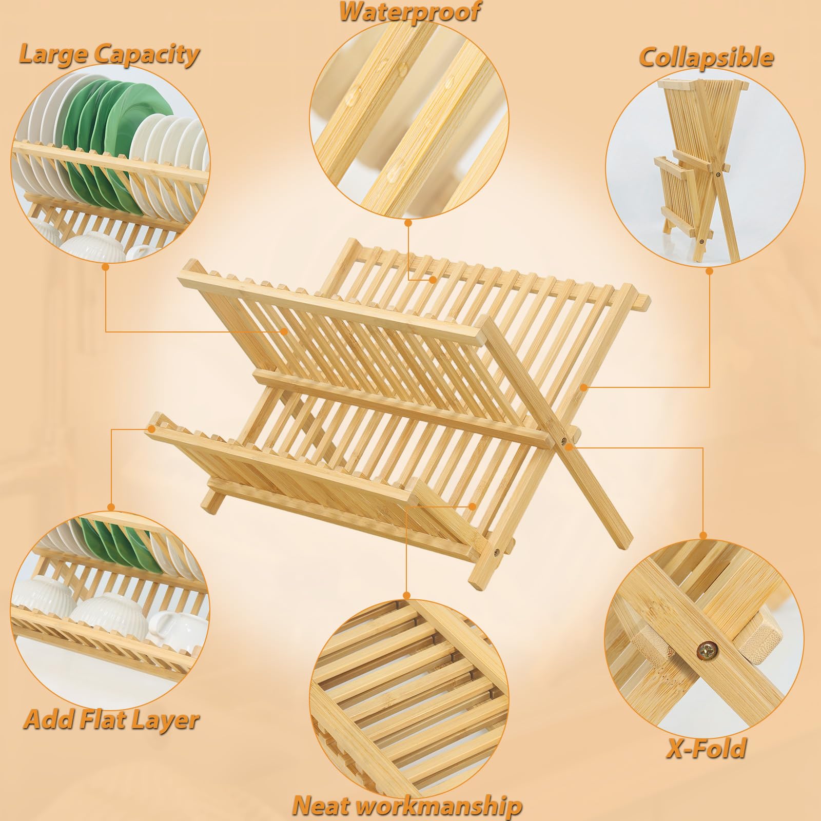 Natural bamboo texture adds eco-friendly style to any counter.