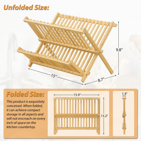 Folded SPOPSOOD rack saves kitchen space when not in use.