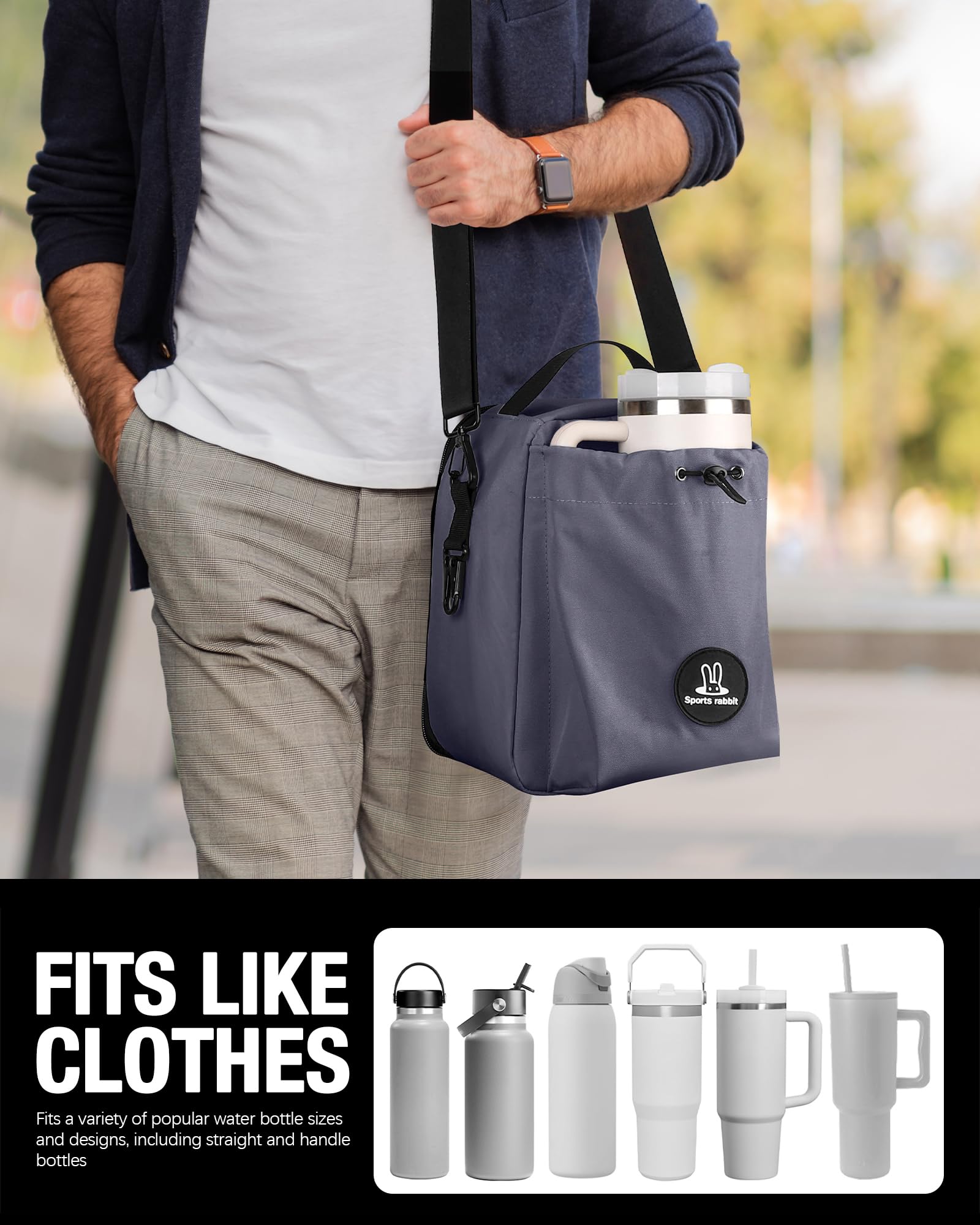 Sports rabbit bag left-side hook for bottles and keys