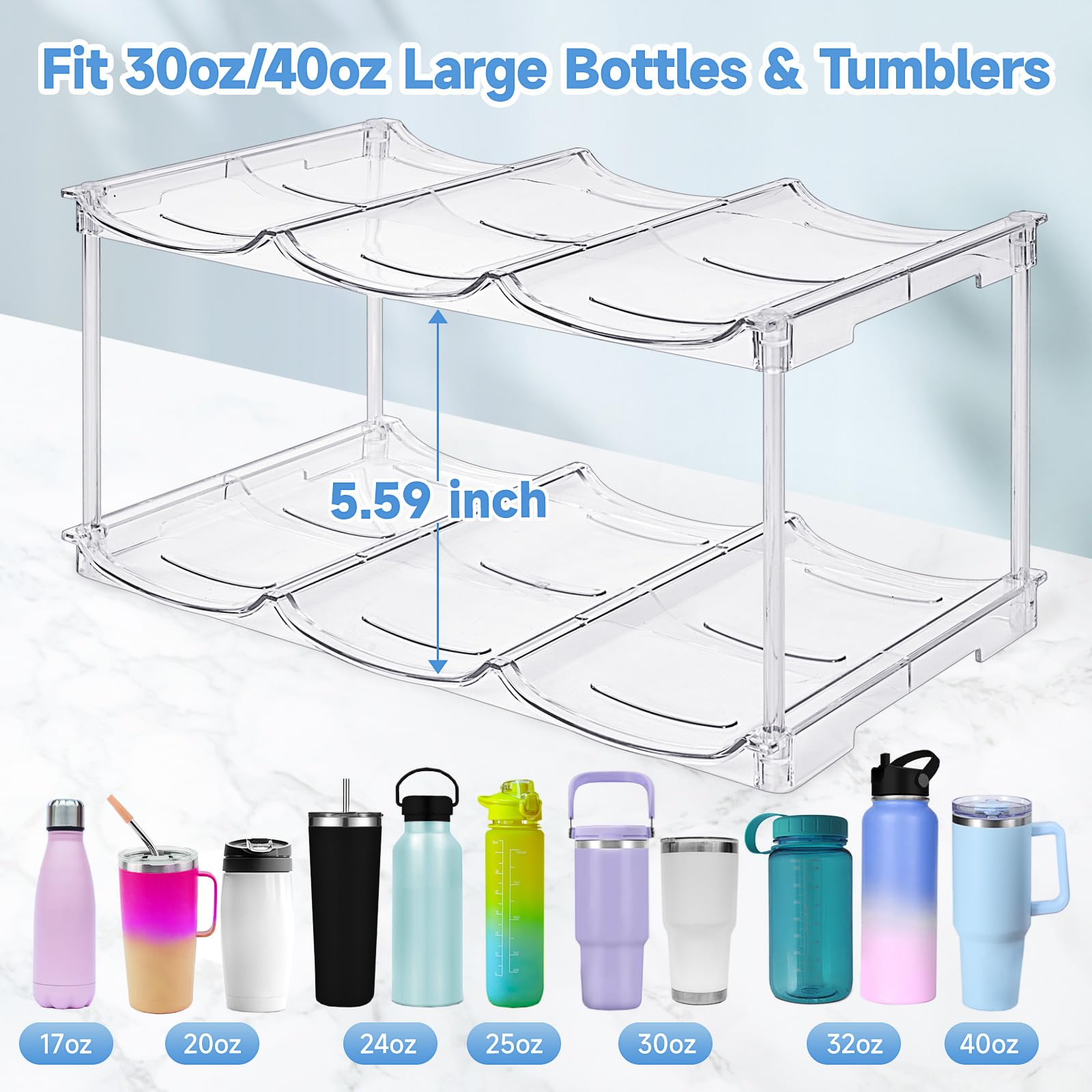 Spospo cabinet bottle rack shows a four-layer design for easy bottle access