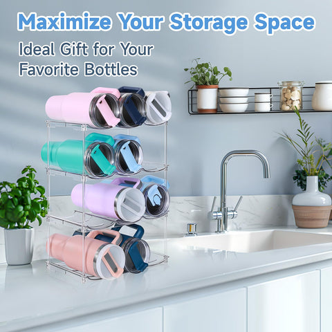 Spospo multipurpose storage rack for bottles, wine, cans, and beverages in pantry