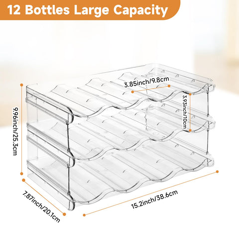 Spospo stackable water bottle organizer assembled shows quick, tool-free stack setup.