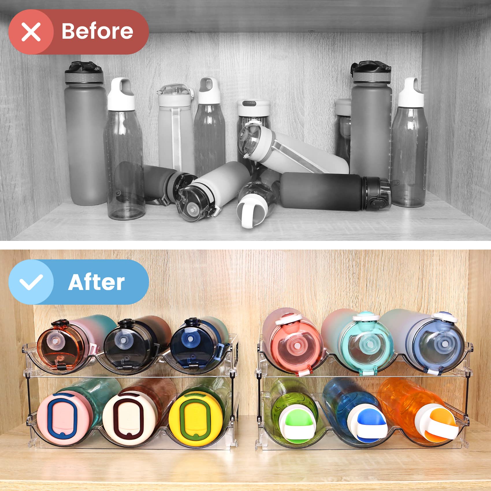 spospo water bottle rack on a desk for easy access and organization