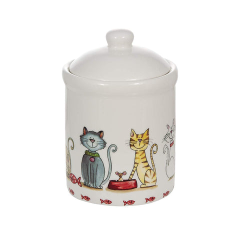 SPOTTED DOG GIFT COMPANY cat jar keeps kibble fresh and organized.