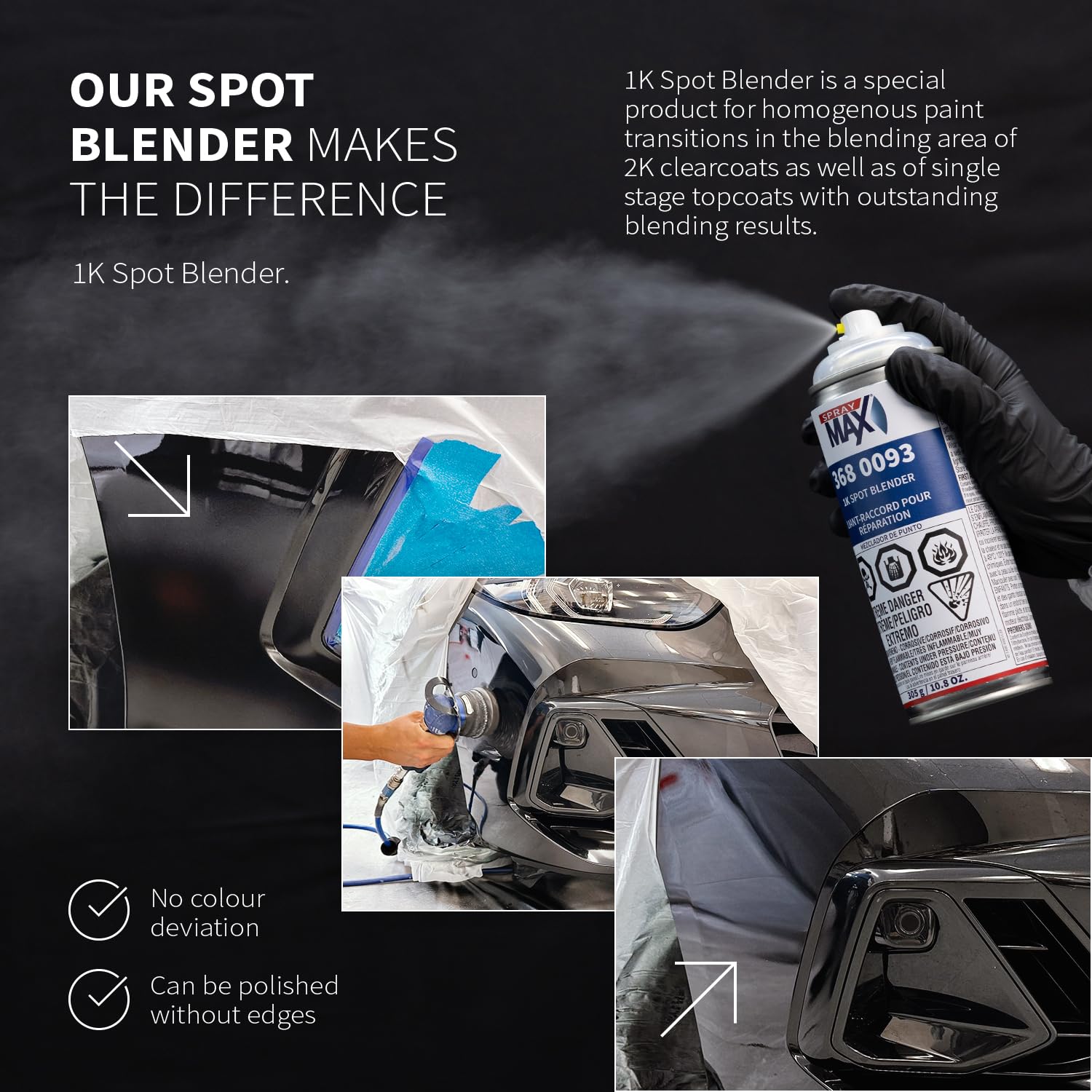 SprayMax 1K Spot Blender Clear ideal for restorations and refinishes.