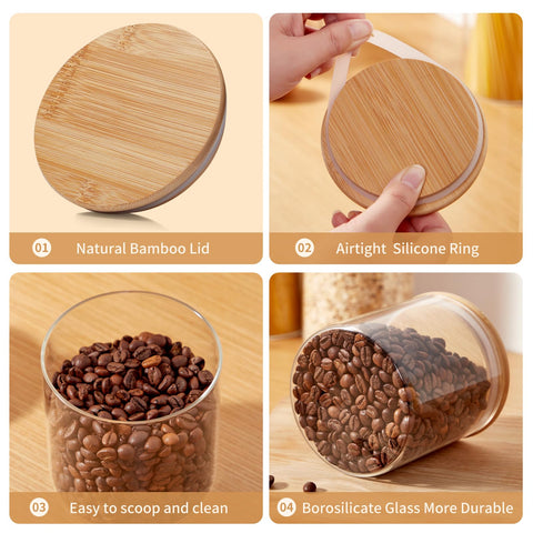Clear glass body of Spreccio jars shows contents at a glance for quick access.