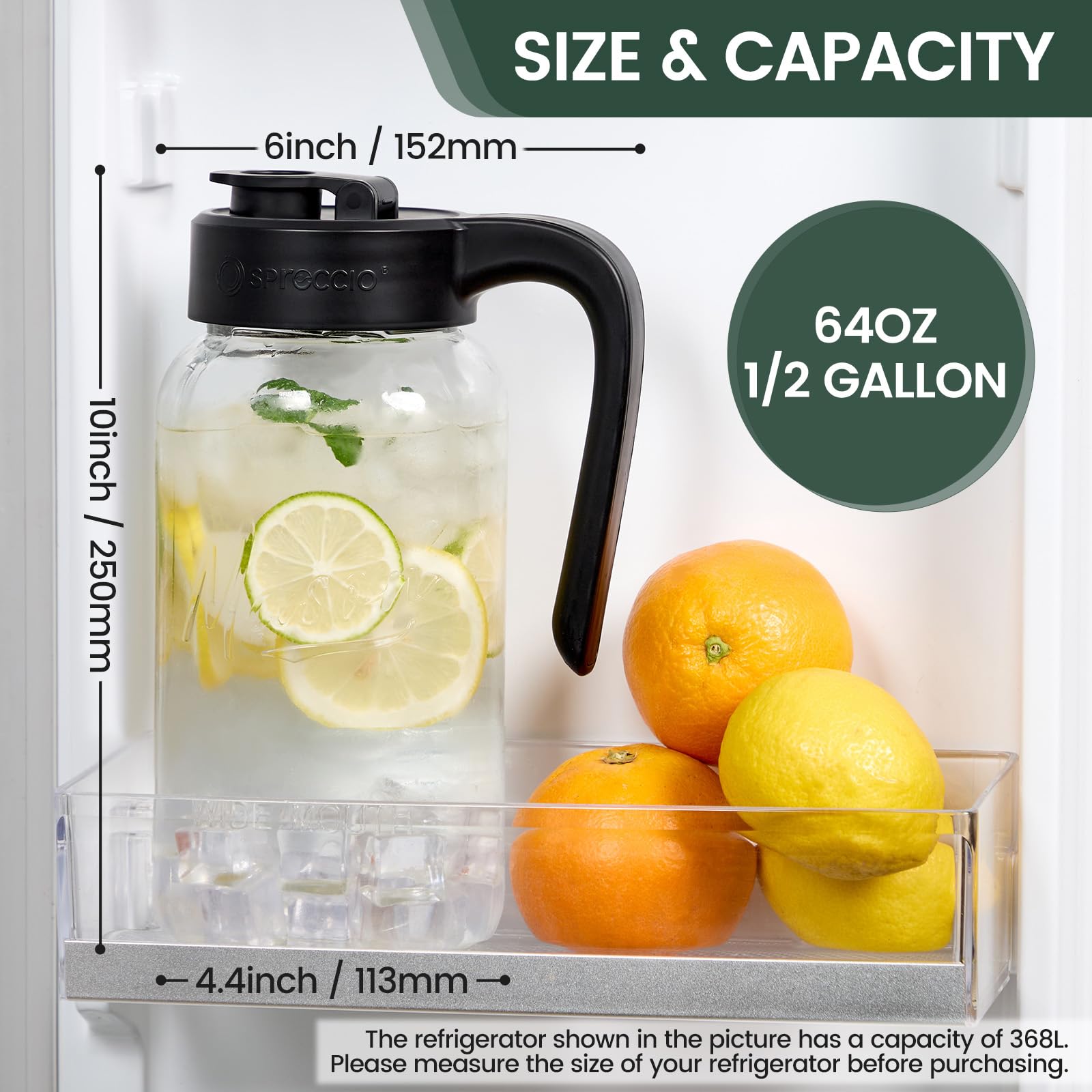Spreccio Mason Jar Pitcher pour spout for smooth, controlled pouring