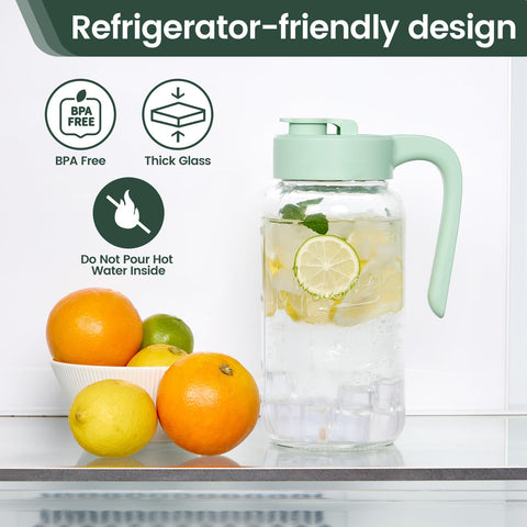 Spreccio Mason Jar Pitcher set of two for versatile beverage storage.