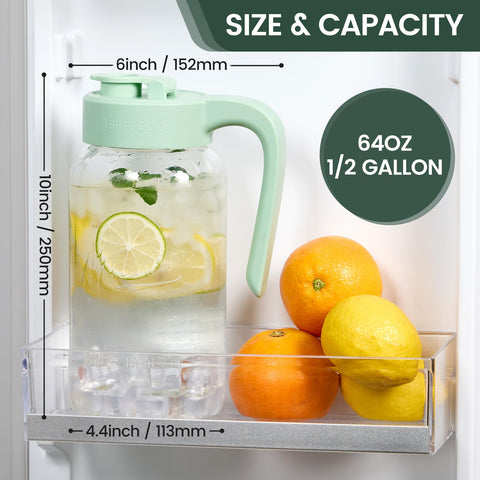 Spreccio Mason Jar Pitcher thick glass for durable everyday use.