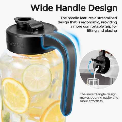 Wide-mouth Spreccio pitcher for easy filling and cleaning