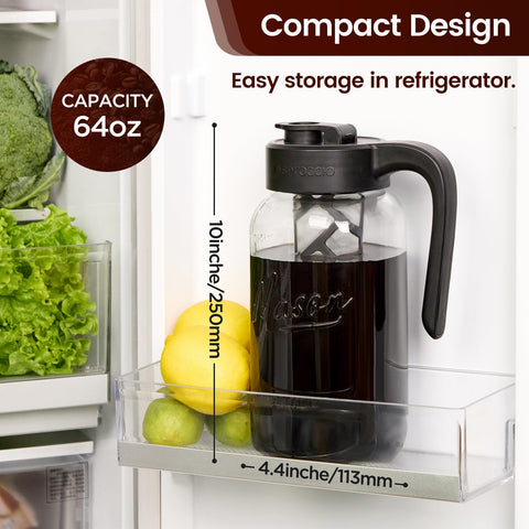 Spreccio mason jar pitcher with lid and pour spout for easy serving