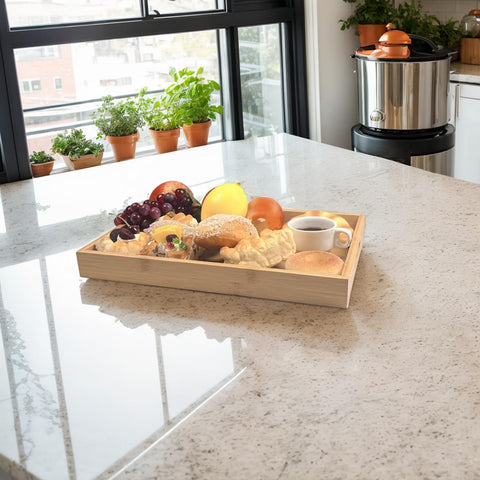 Sprieny party-serving tray suits beverages and appetizers stylishly.