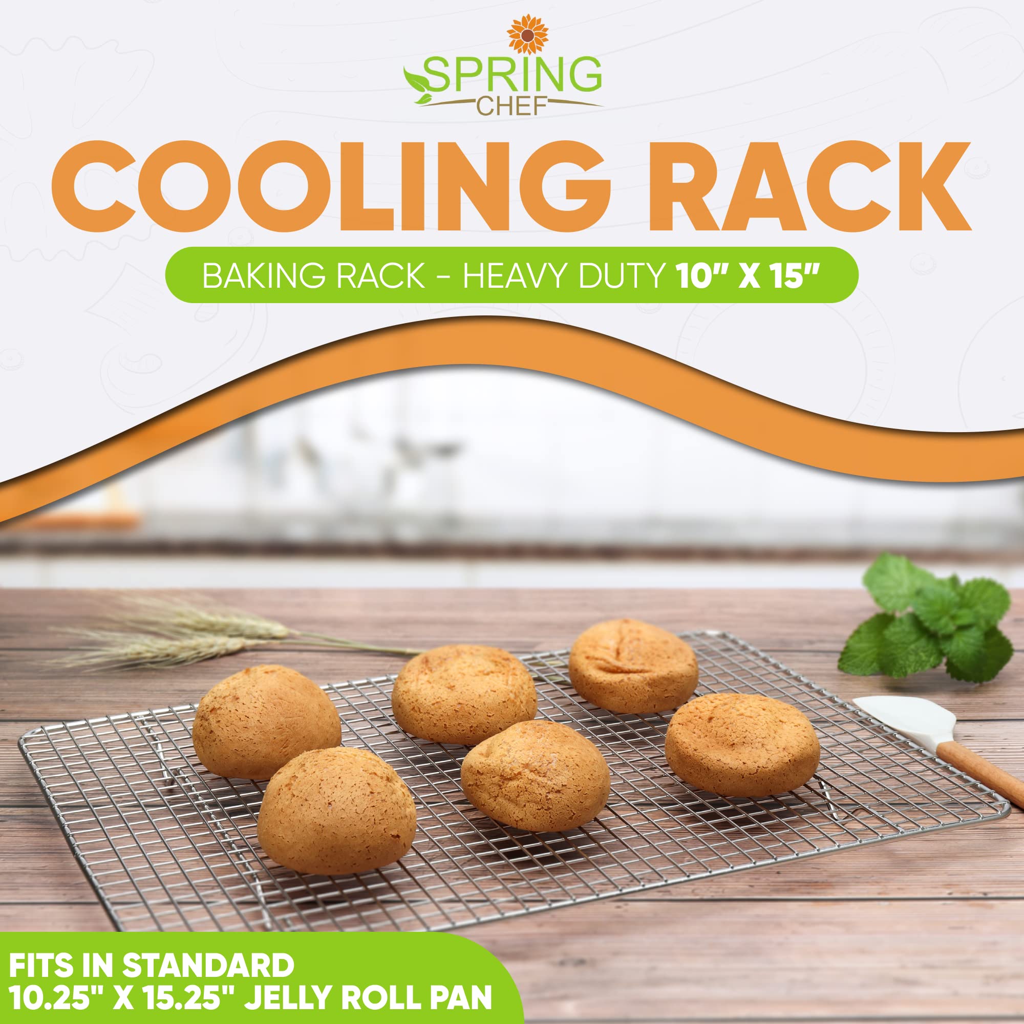 Spring Chef 10x15 rack close-up grid demonstrates tight spacing