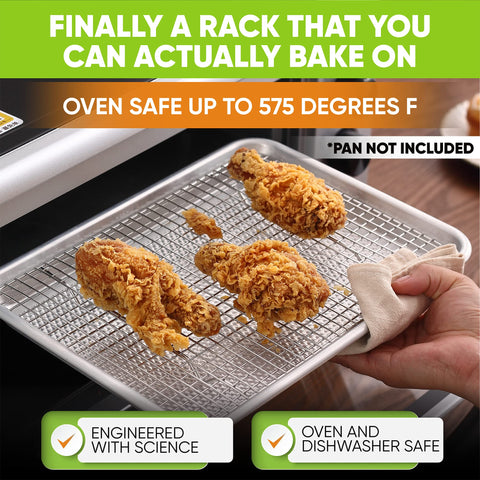 Spring Chef rack drains grease from meat for crisper oven outcomes