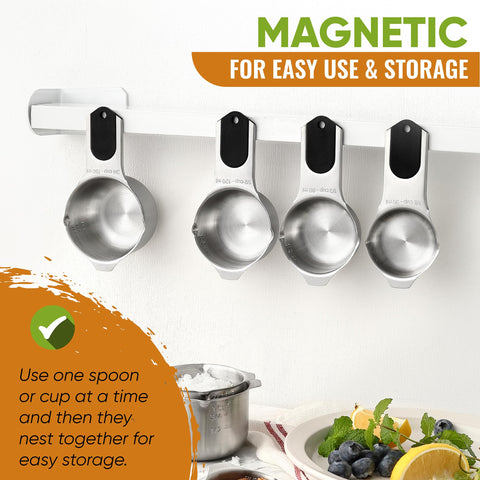Spring Chef cups feature pour spouts for liquids and easy pouring.