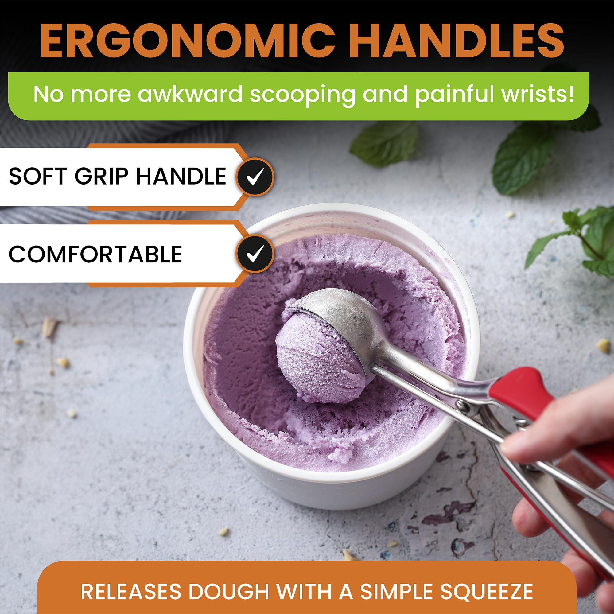 Spring Chef cookie scoop is dishwasher safe for easy cleanup.