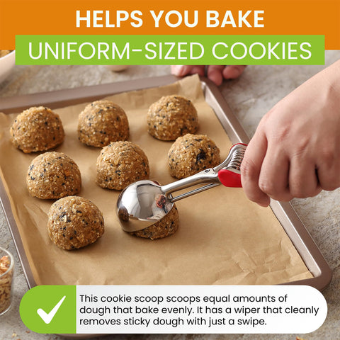 Spring Chef dishwasher-safe cookie scoop for easy cleanup