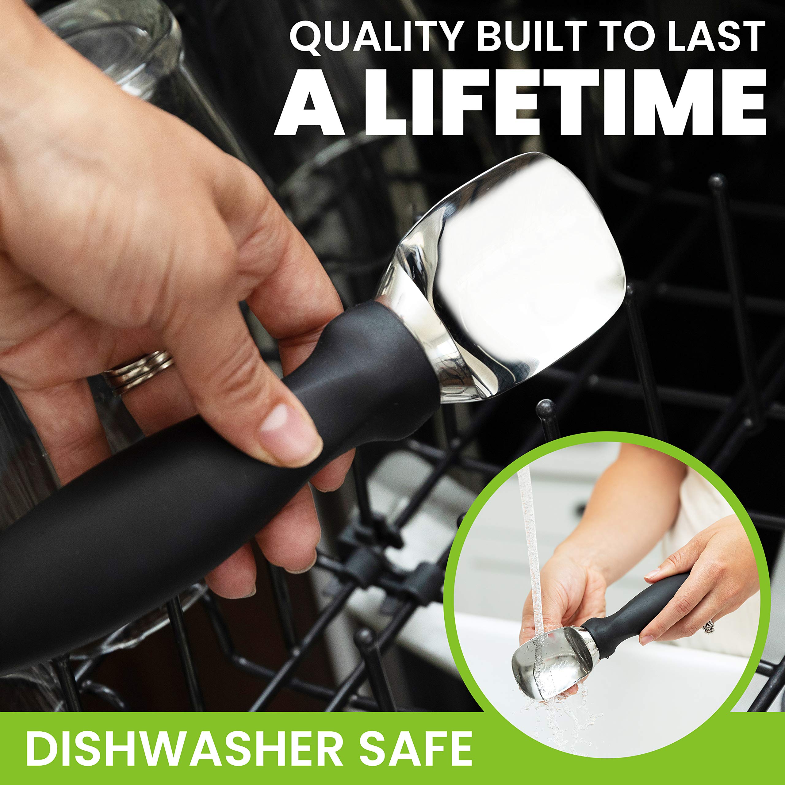 Spring Chef dishwasher-safe ice cream scoop for quick, easy cleanup.