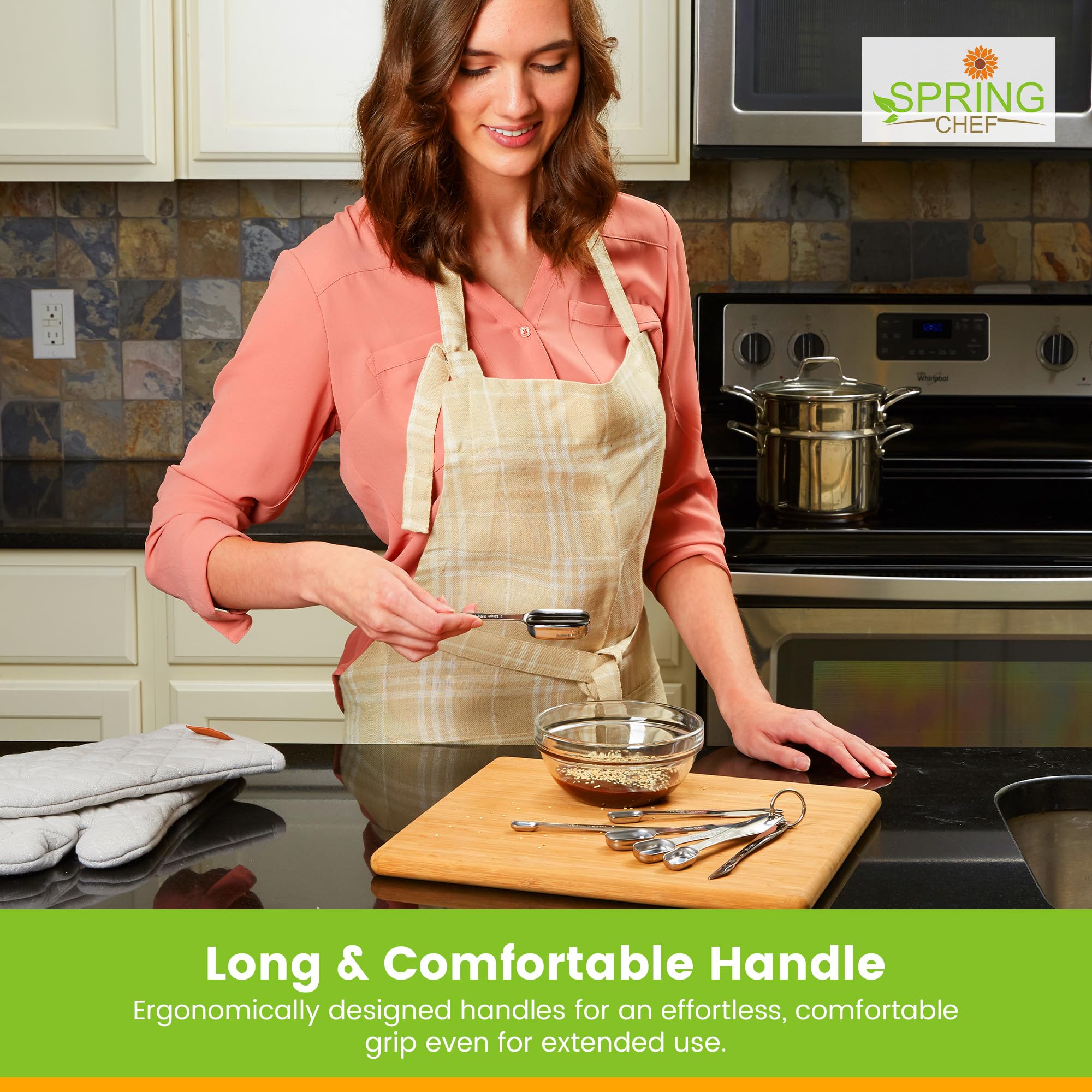 Spring Chef dishwasher-safe metal makes cleaning quick after cooking.