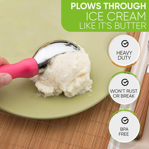 Spring Chef dishwasher-safe scoop cleans up fast after dessert prep.