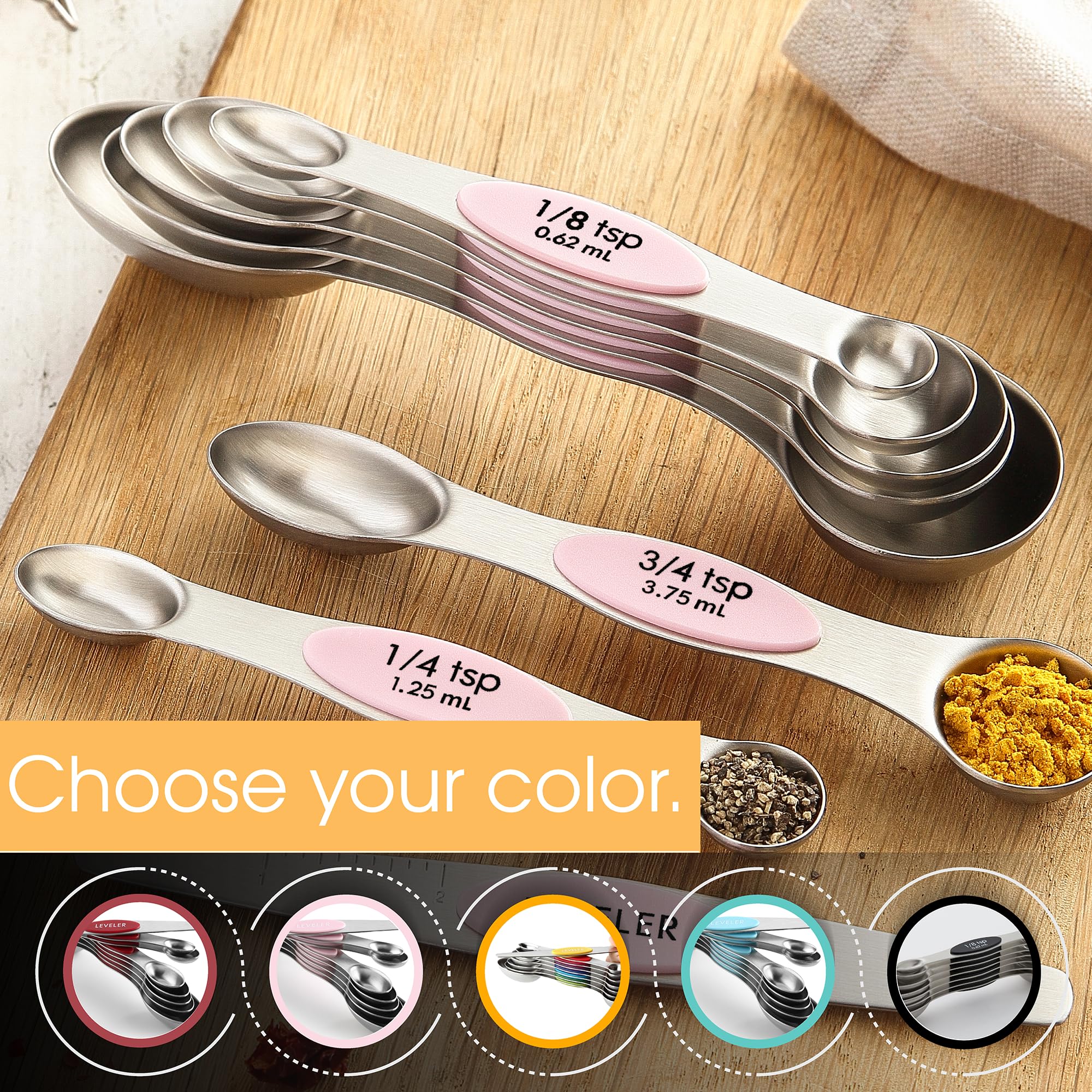 Spring Chef dishwasher-safe spoons simplify cleaning.