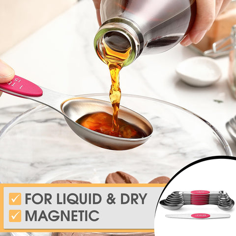 Spring Chef leveler included for precise first-time measuring in cooking and baking.