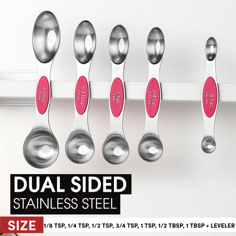 Spring Chef dual-sided spoons: narrow end for jars, round end for liquids, mess-free.