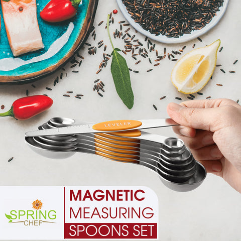 Spring Chef dual-sided spoons with narrow oval end fit spice jars