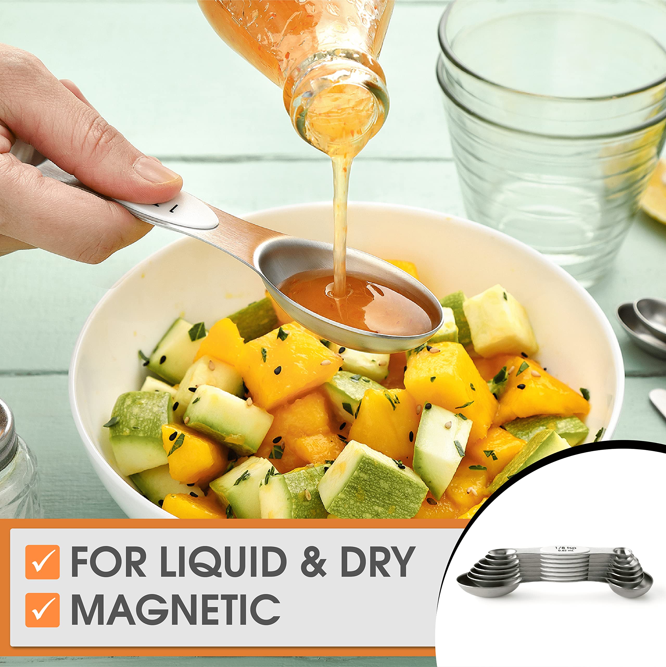 Spring Chef durable stainless steel construction resists rust and bending.