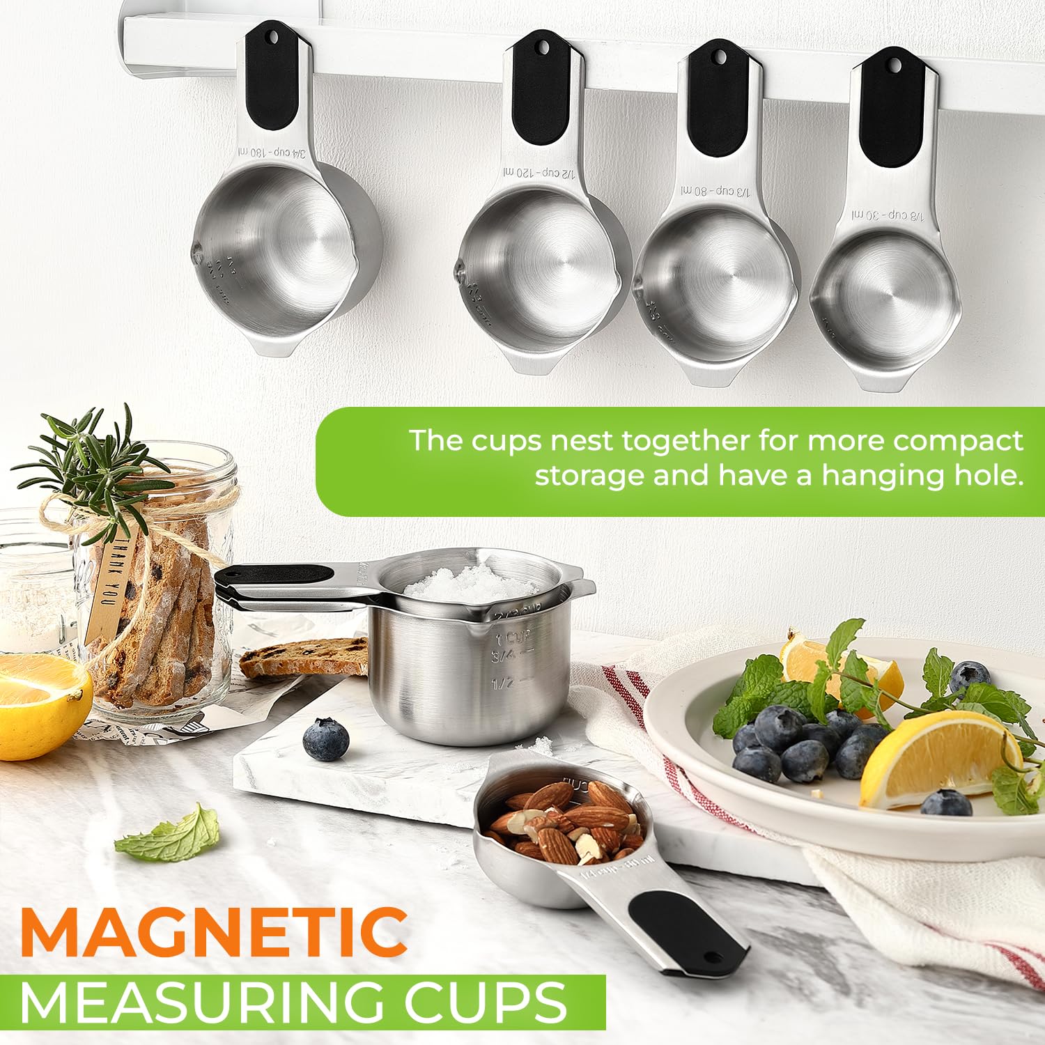 Spring Chef measuring cups with easy-pour spout reduce spills during transfers
