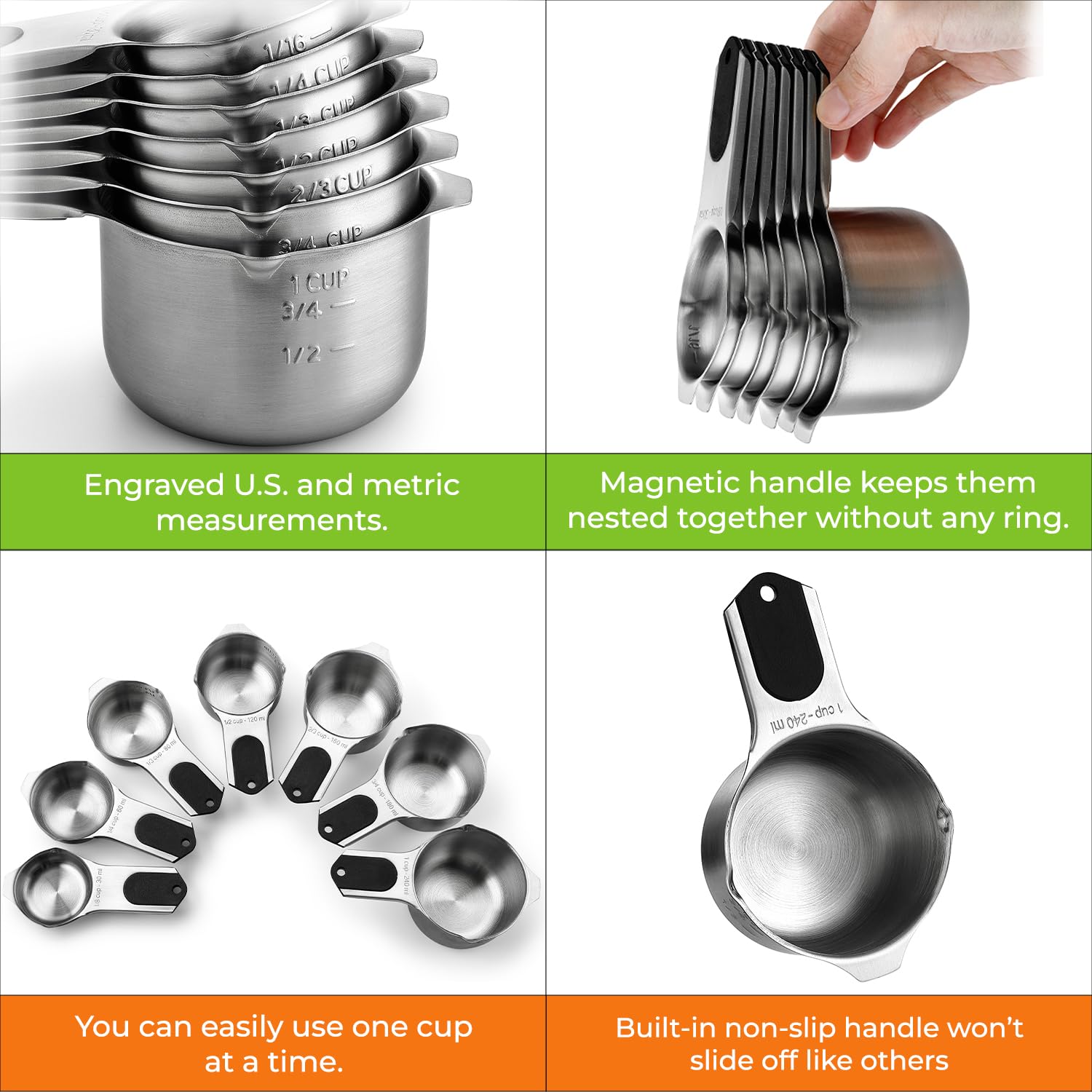 Spring Chef engraved US and metric markings stay easy to read