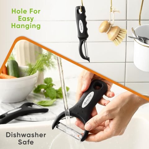 Spring Chef ergonomic design for lightweight, easy peeling.