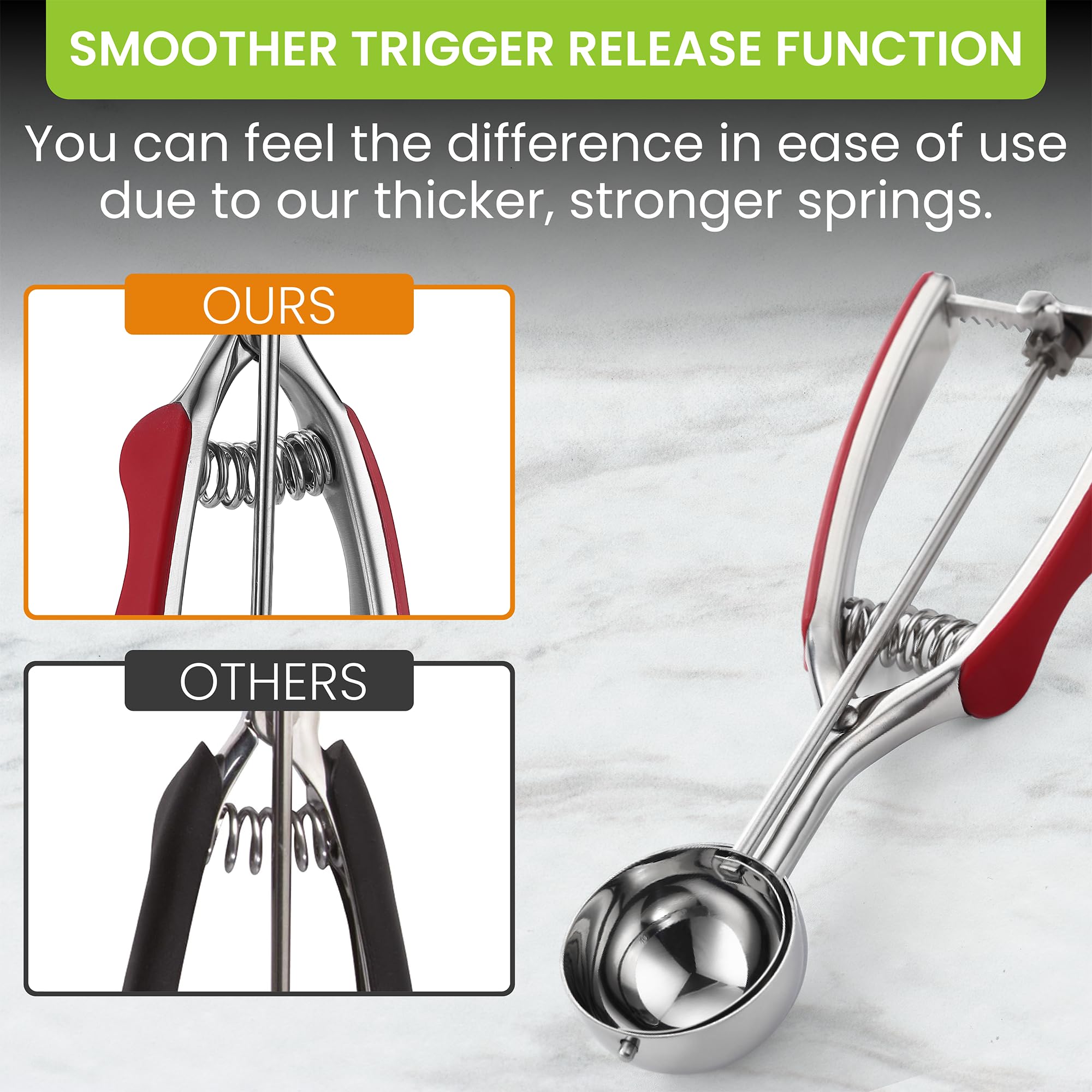 Spring Chef ergonomic handle improves scooping comfort